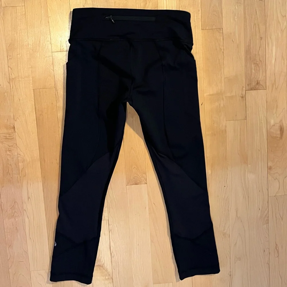 🖤Capri Drawcord Leggings | Rear Back Zipper Pocket & 2 Side Slip-In Pockets | 4